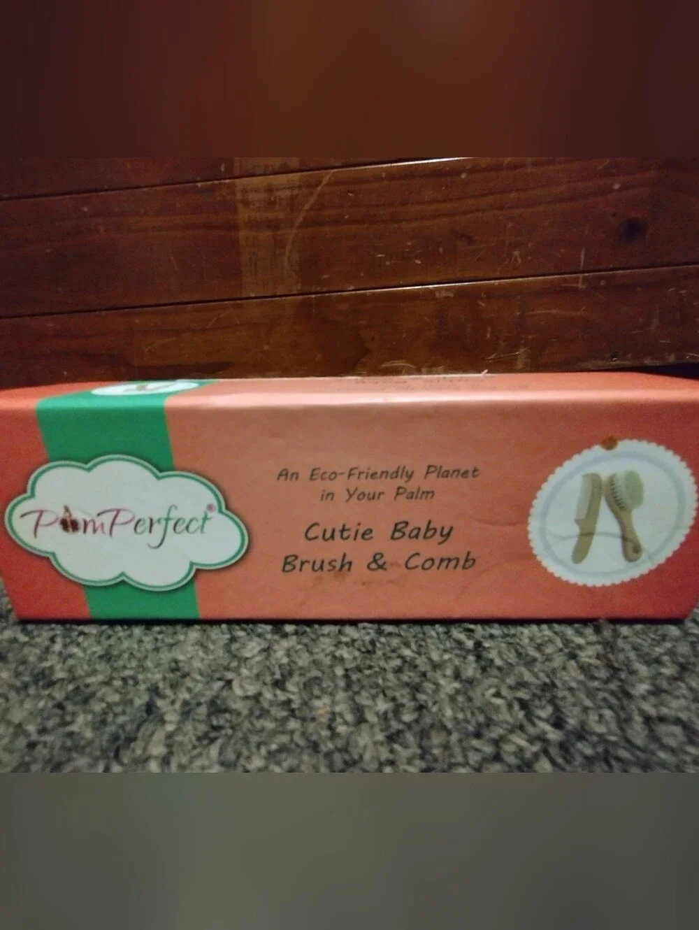 PamPerfect Cutie Baby Wood Brush & Comb Set